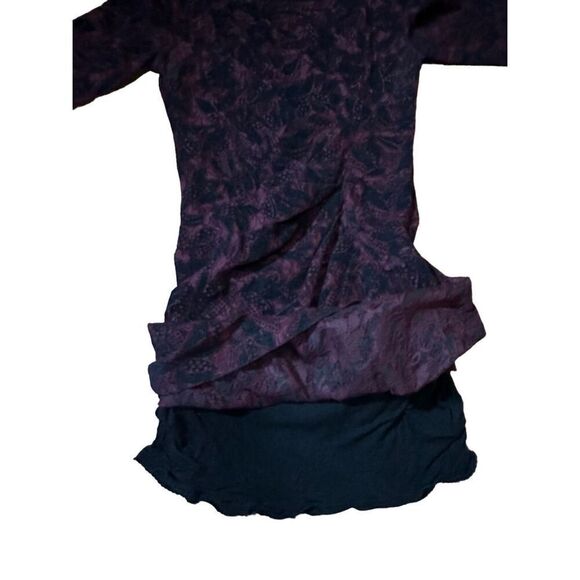 Anthropologie Maeve Elorn Lace Dress Black Burgundy Fitted Ruched Sz 6 - Picture 9 of 11